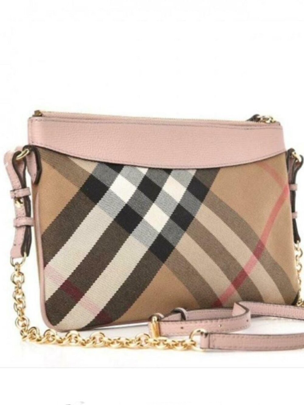 Burberry Pink Peyton Sequin House Check crossbody bag